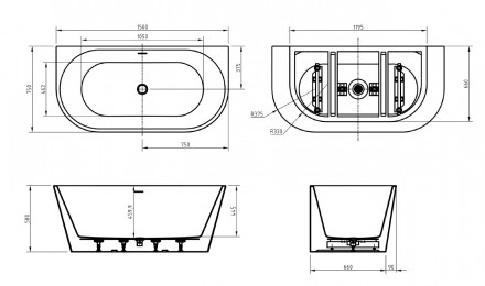 BelBagno BB710-1500-750 акриловая ванна