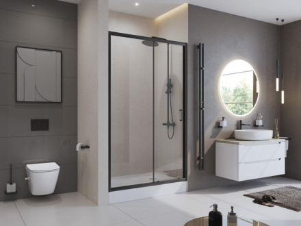 BelBagno UNO-195-BF-1-120-C-NERO душевая дверь