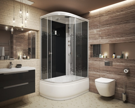 Niagara Eco NG7510-14R black 120х80 душевая кабина высокий поддон