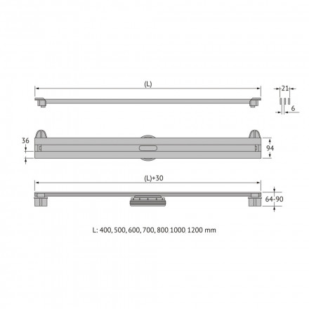 Berges 090155 SUPER Slim 1000 душевой лоток