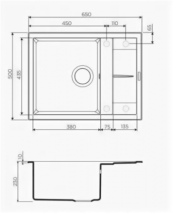 Omoikiri Sumi 65-PL мойка 650x500 платина