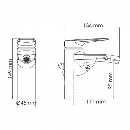 Wasserkraft Aisch 5506 Смеситель для биде с донным клапаном