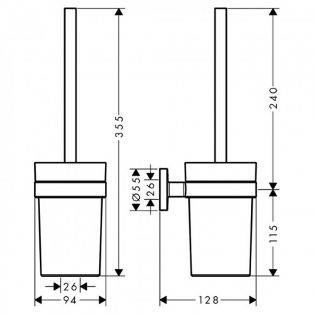 Туалетный ершик с держателем Hansgrohe Logis 41722000