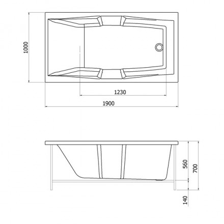 Aquanet Vega 190x100 акриловая ванна без гидромассажа