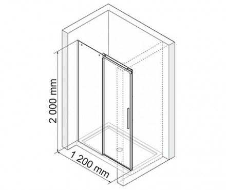 WasserKRAFT Alme 15R05 Душевая дверь 1200