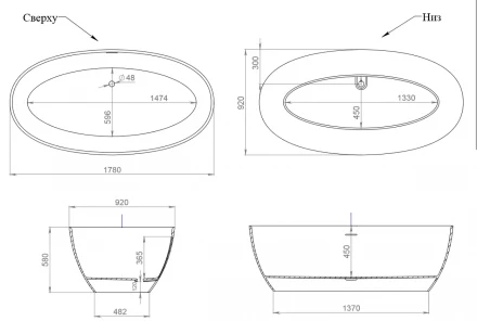 Salini Alda 101911G Ванна отдельностоящая белый 178x92