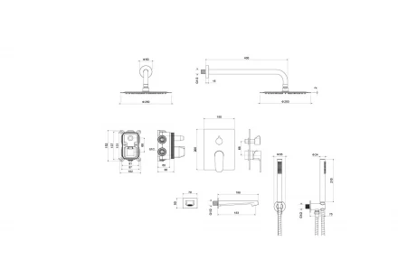 AQUATEK ОБЕРОН AQ1273CR set 4 в 1 душевой комплект