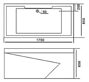 Gemy G9065 K Акриловая ванна 175x85 правая