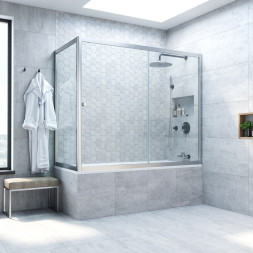 Vegas Glass ZV+ZVF NOVO Ограждение на ванну раздвижное, с неподвижной боковой стороной