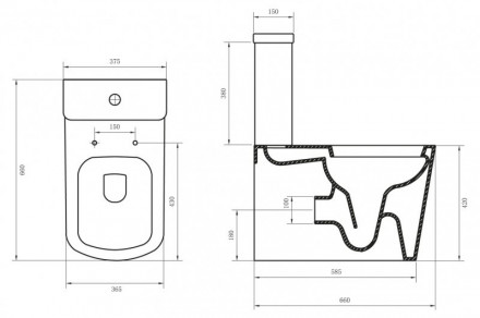 BelBagno ALBANO BB120CPR Унитаз напольный (чаша)