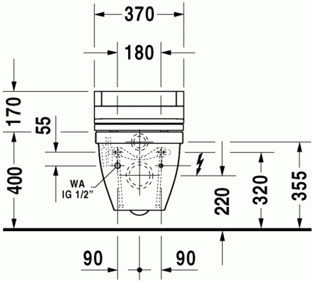 Duravit Starck 3 222659 SensoWash Подвесной унитаз (чаша)