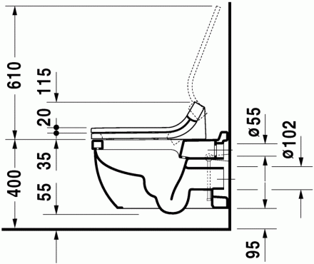 Duravit Starck 3 222659 SensoWash Подвесной унитаз (чаша)