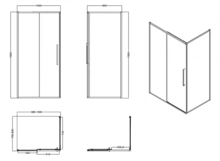 ESBANO SURF ESS-108PS-B Душевое ограждение