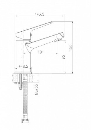 Cersanit FLAVIS А63034 Смеситель для раковины