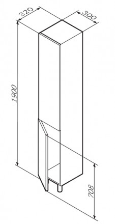 AM.PM Gem M90CSR0306NF шкаф колонна орех