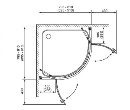 Radaway Almatea PDD 90x90 Душевой угол стекло коричневое