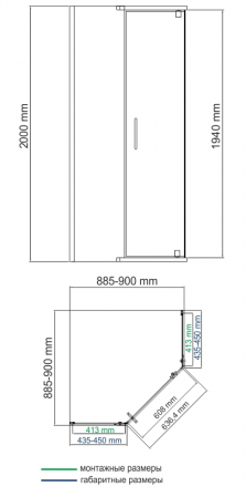 WasserKRAFT Leine 35P11 Душевой угол 90x90