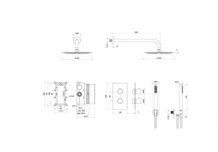 AQUATEK ЕВРОПА AQ1376CR set 3 в 1 душевой комплект
