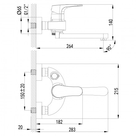 Lemark Shift LM4314C смеситель для ванны