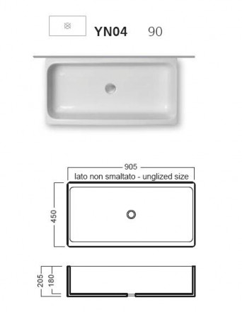 Hatria YN04 Раковина хозяйственная 90