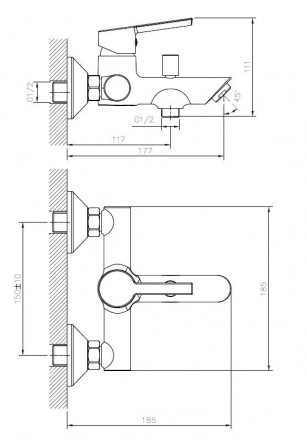 ESKO LONDON LD 54 Смеситель для ванны