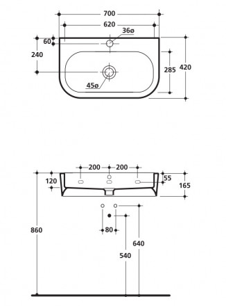Kerasan Flo 3150 Раковина 70x42