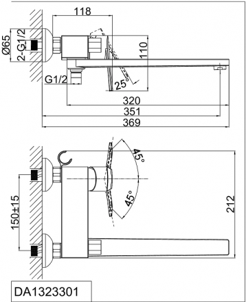 D&amp;K Rhein Lessing DA1323301 Смеситель для ванны