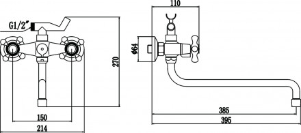 Fmark FM2619-2 смеситель для ванны