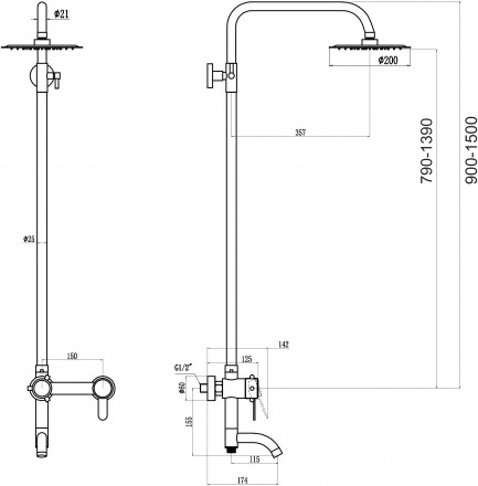 Fmark FS8345H Душевая стойка