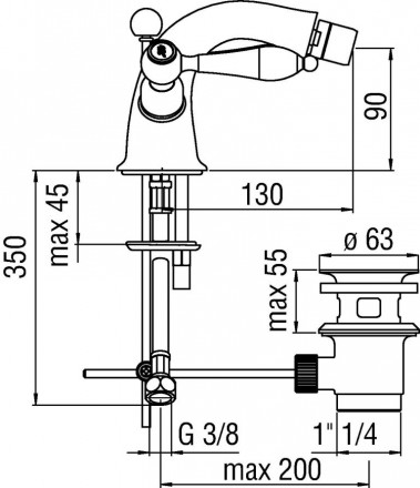 Nobili Antica AT31119-6BR смеситель для биде