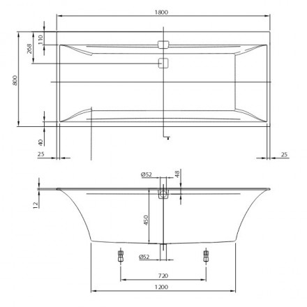 Villeroy Boch Squaro Edge 12 180x80 ванна с гидромассажем