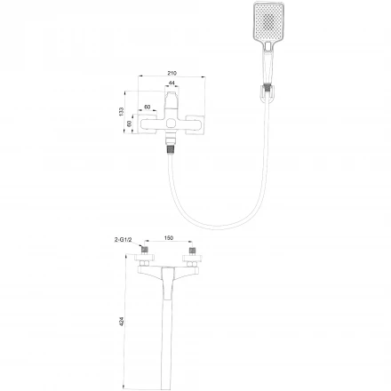 Wonzon &amp; Woghand WW-639906-BG Смеситель для ванны темный графит