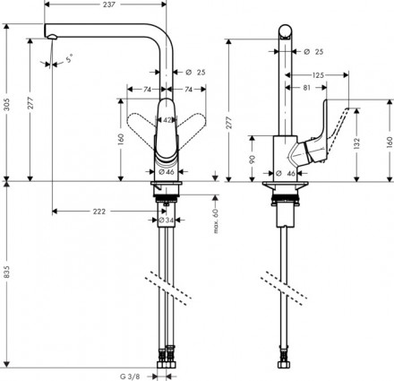 Hansgrohe Focus 31817000 смеситель для кухни