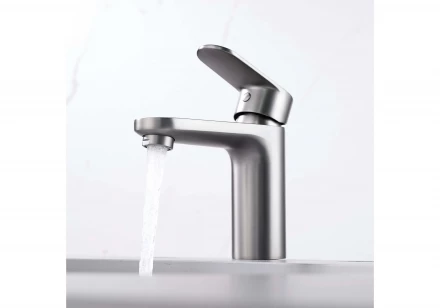 Aquatek Ника AQ1810BGM Смеситель для раковины 90 без донного клапана оружейная сталь