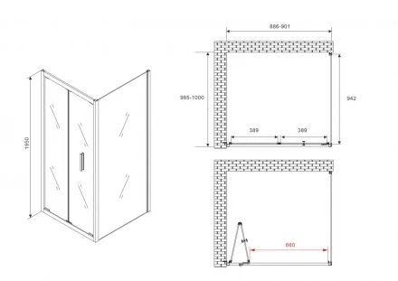 ABBER Sonnenstrand AG07090B-S100B душевой уголок