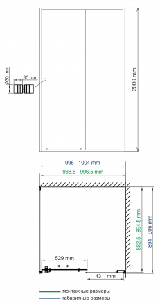 WasserKRAFT Rhin 44S22 Душевой уголок 100x90