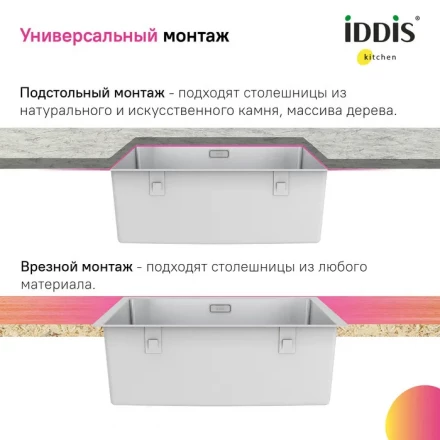 Iddis PRI44S0i77 Кухонная мойка 44x44 сатин