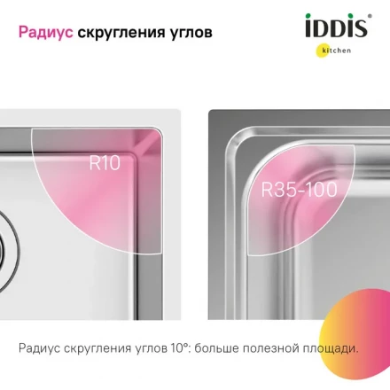 Iddis PRI44S0i77 Кухонная мойка 44x44 сатин