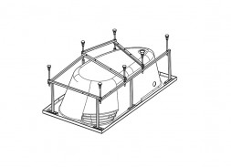 Santek Ибица XL 160x100 Монтажный комплект к угловой асимметричной ванне