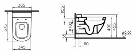 Vitra D-Light 5910B003-1086 унитаз подвесной 56 см (чаша)