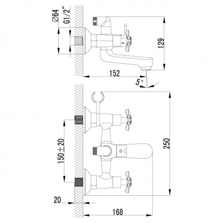 Lemark Partner LM6542C смеситель для ванны