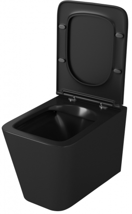 Owl Vatter Ruta-H Matt Black Унитаз подвесной безободковый с сиденьем DP микролифт