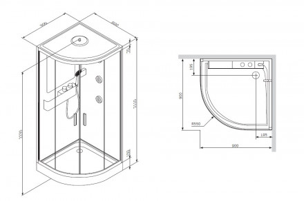 Am.pm Like W80C-019-090MTA64 душевая кабина 90x90