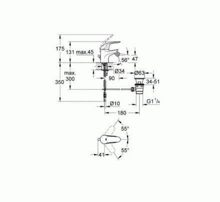 Grohe Euroeco 23263000 Смеситель для биде