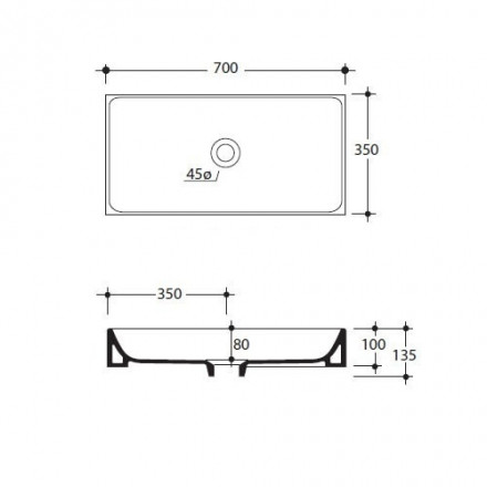 Kerasan Cento 3556 Раковина 70x35