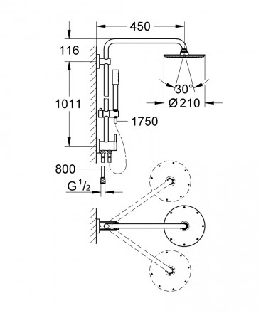 Grohe Rainshower System 210 27058000 Душевая стойка