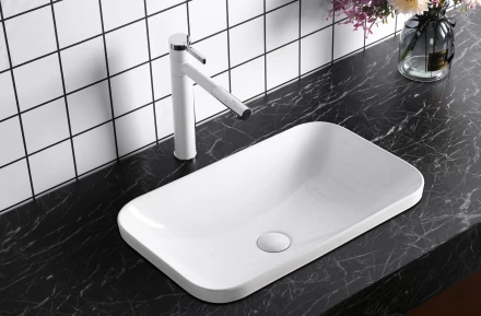 Milleau Miel MU0042A-GW Раковина встраиваемая 60.5x37.5x15 белый глянец