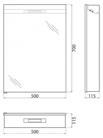BelBagno SPC-1A-DL-BL-500Зеркало-шкаф