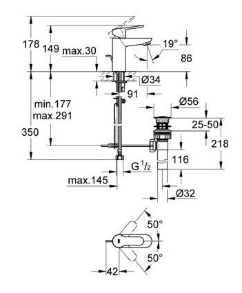 Grohe BauEdge 23328000 смеситель для раковины