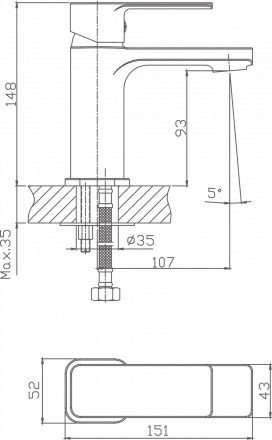 Cron CN10129 Смеситель для раковины